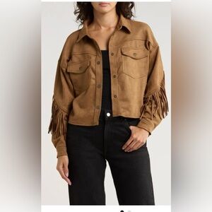 Hey cowgirl! Vigoss Brown Fringe Utility Jacket. Size Large.